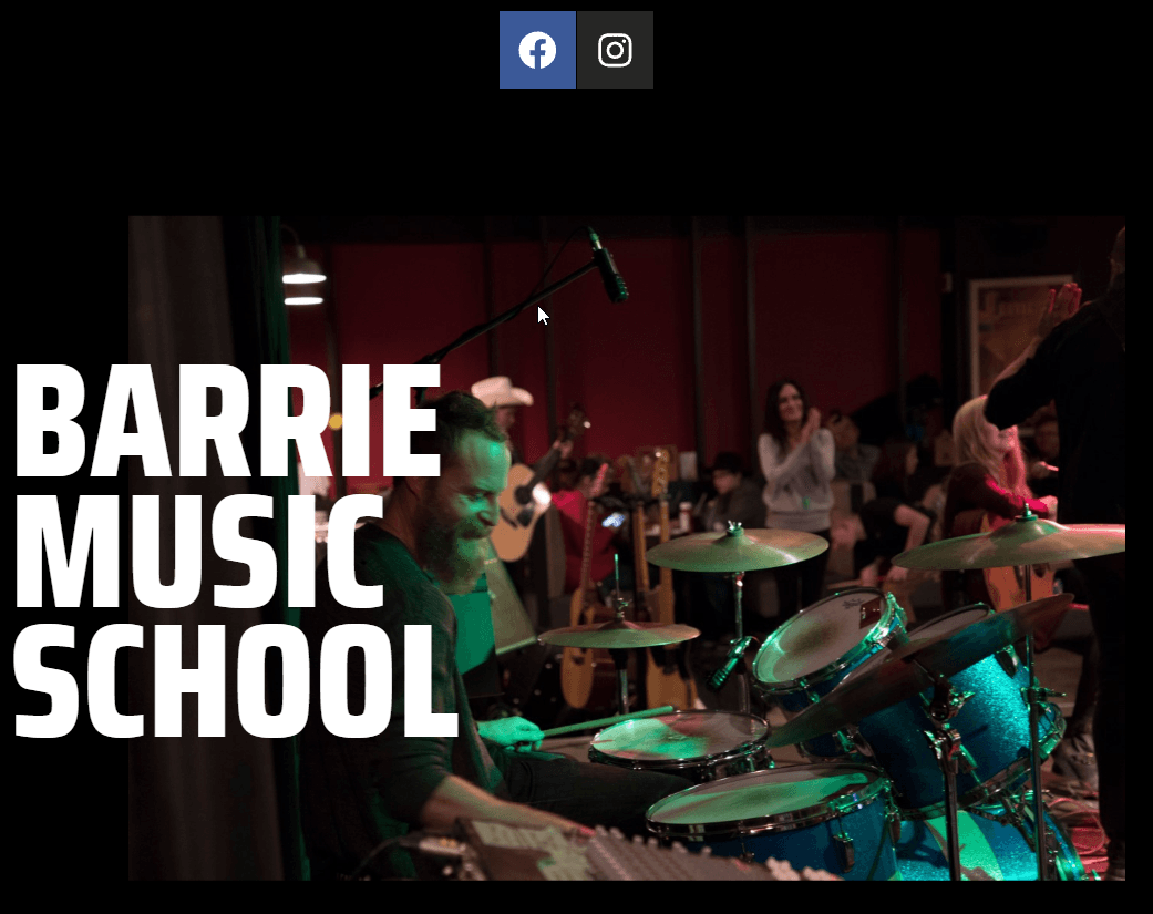 Barrie Music School website screenshot